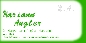 mariann angler business card